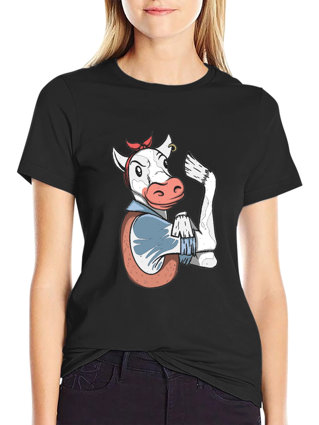 Cowgirl Power T-Shirt - Black Cotton Tee