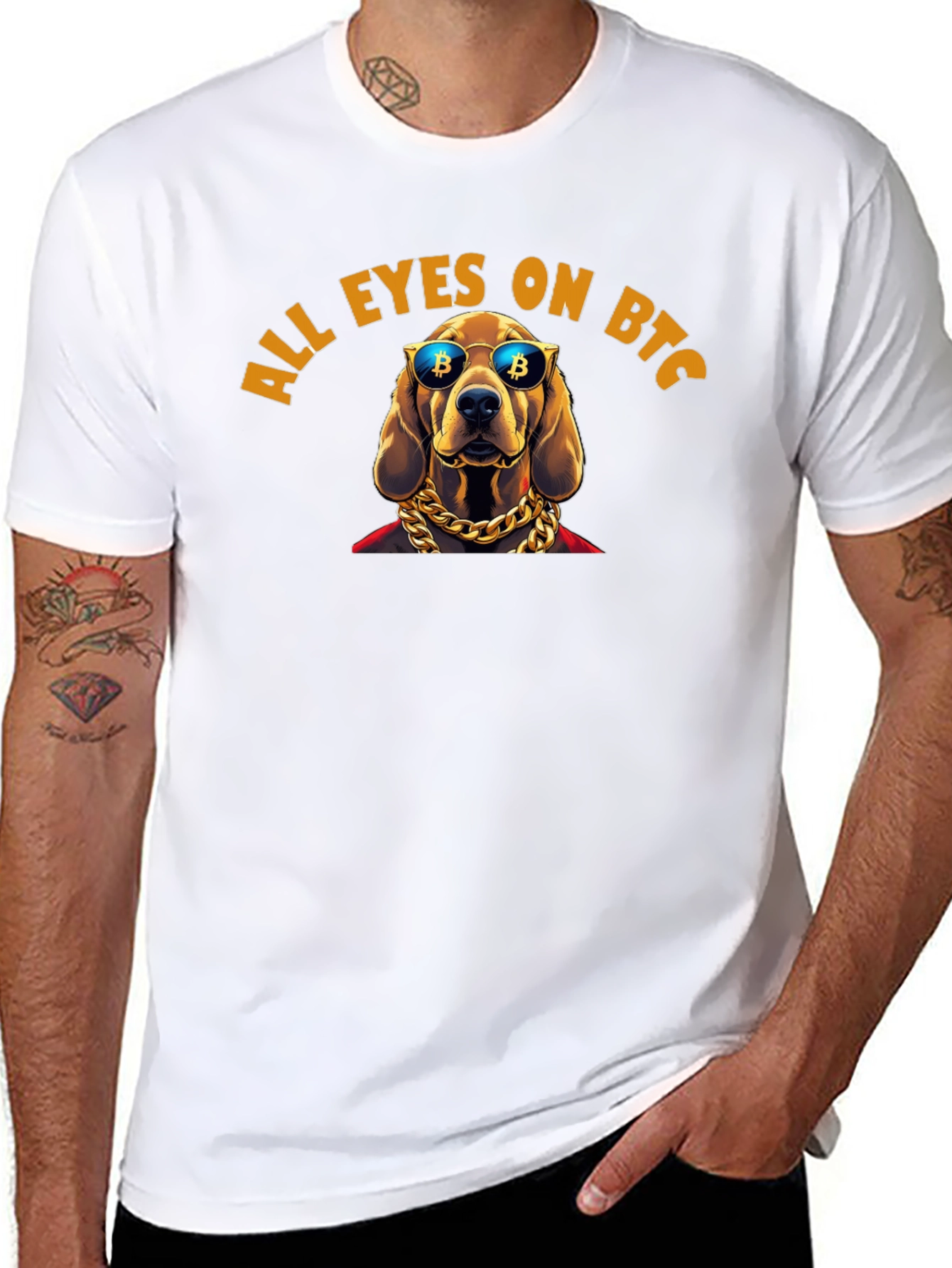 All Eyes On BTC Dog T-Shirt Crypto Fashion