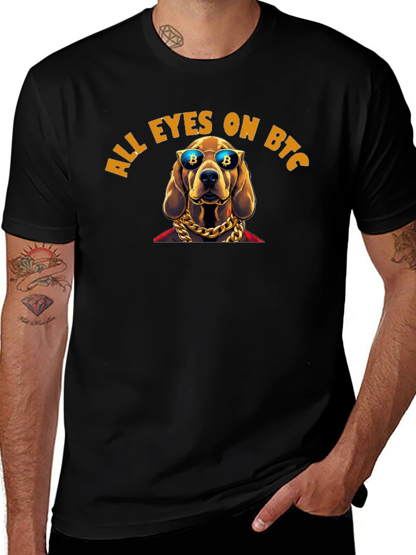 All Eyes On BTC Dog T-Shirt Crypto Fashion