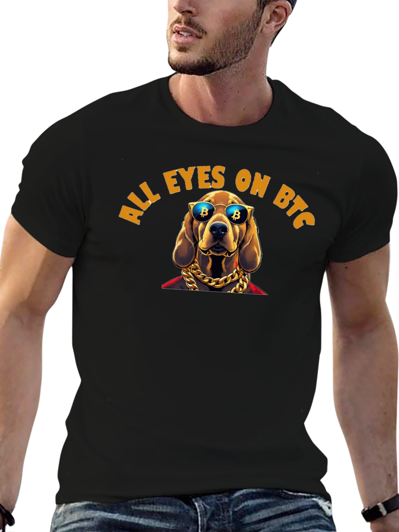 All Eyes On BTC Dog T-Shirt Crypto Fashion