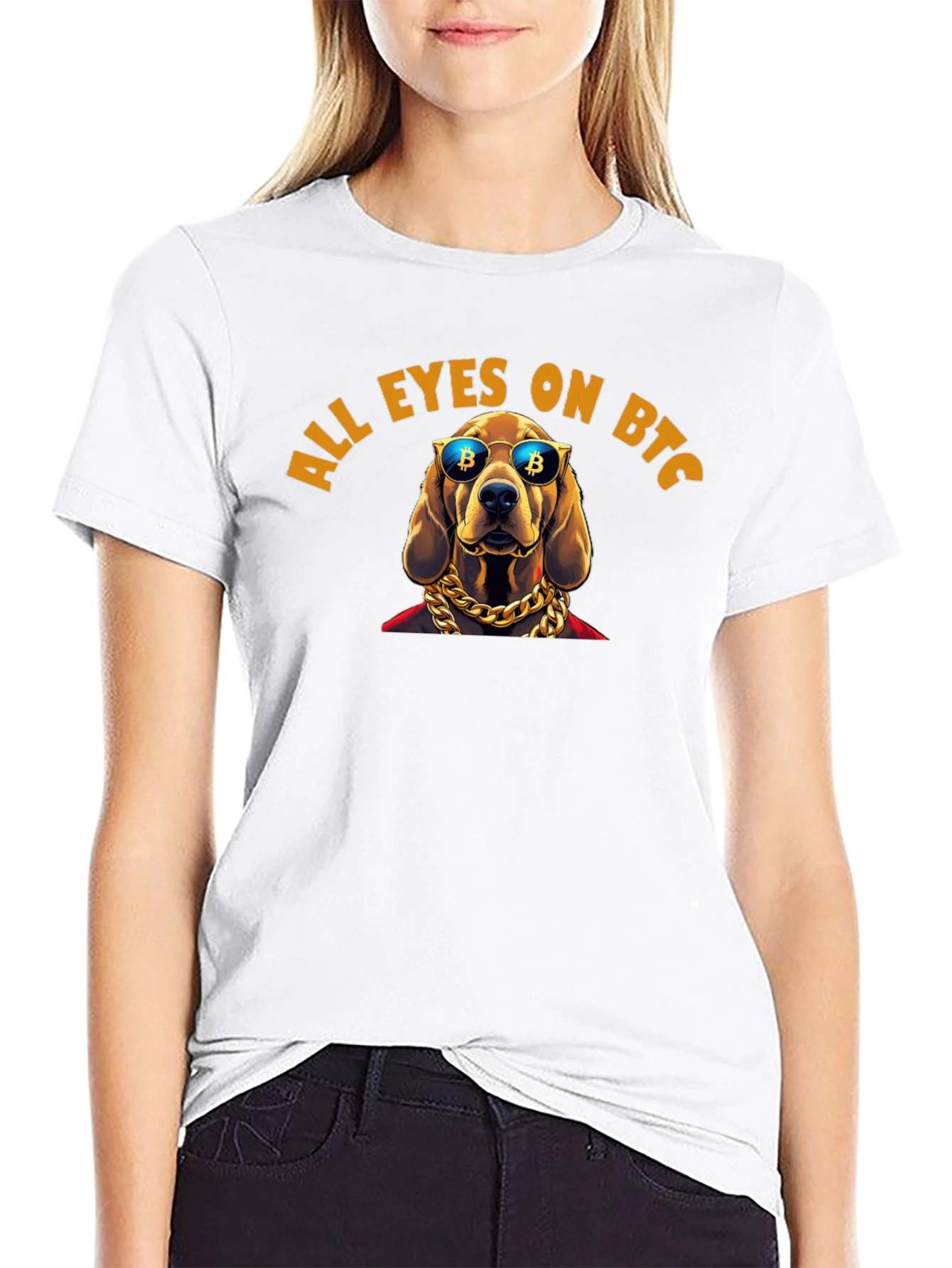 All Eyes On BTC Dog T-Shirt Crypto Fashion