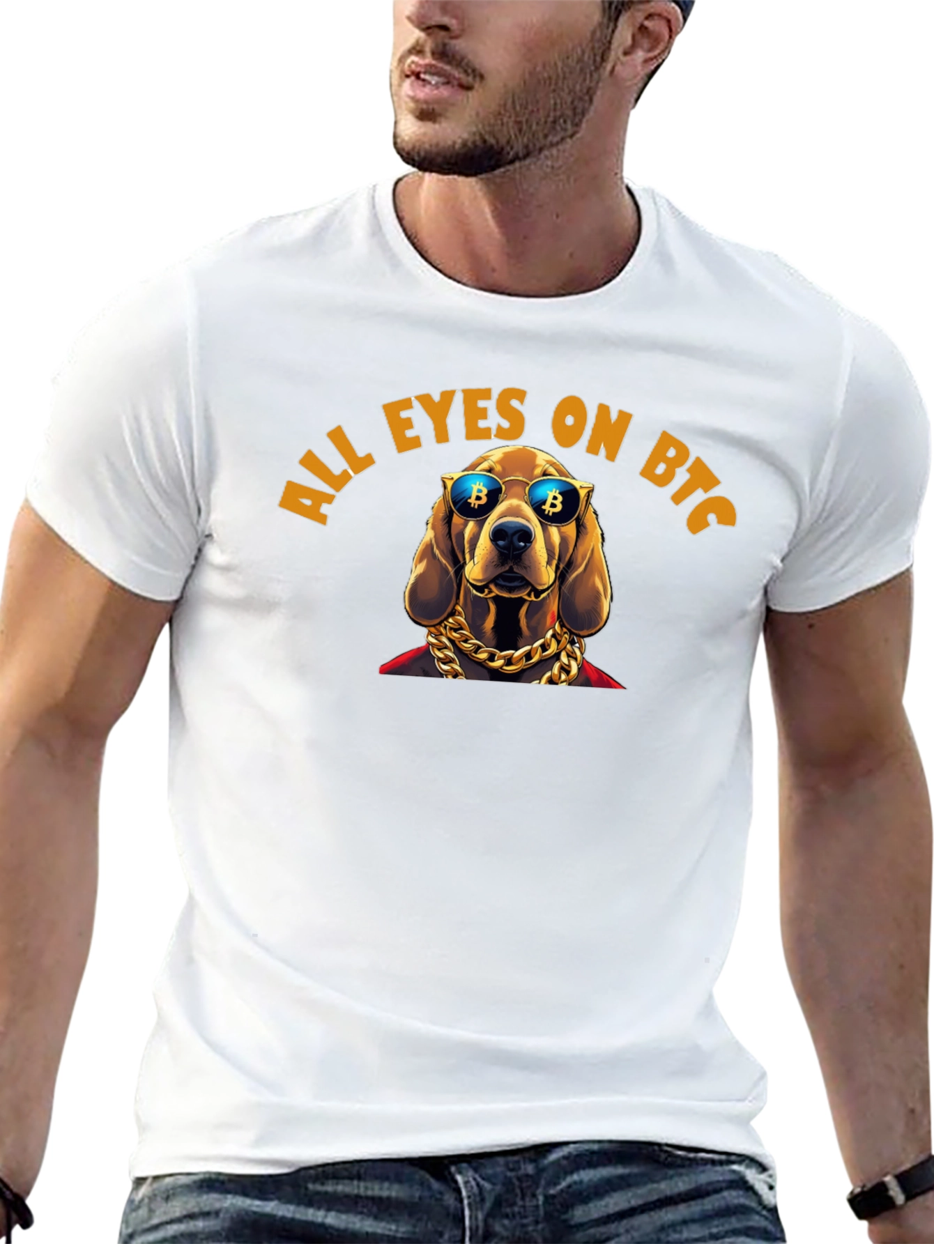 All Eyes On BTC Dog T-Shirt Crypto Fashion