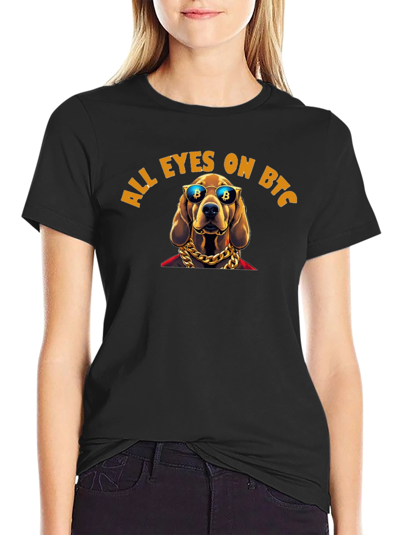 All Eyes On BTC Dog T-Shirt Crypto Fashion