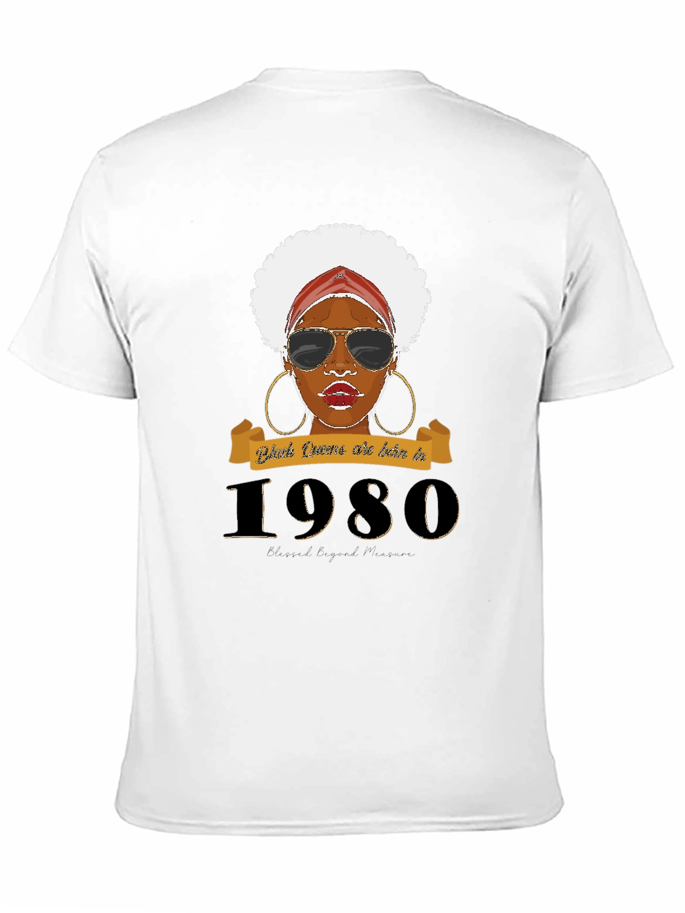 Black Queen Born in 1980 T-Shirt