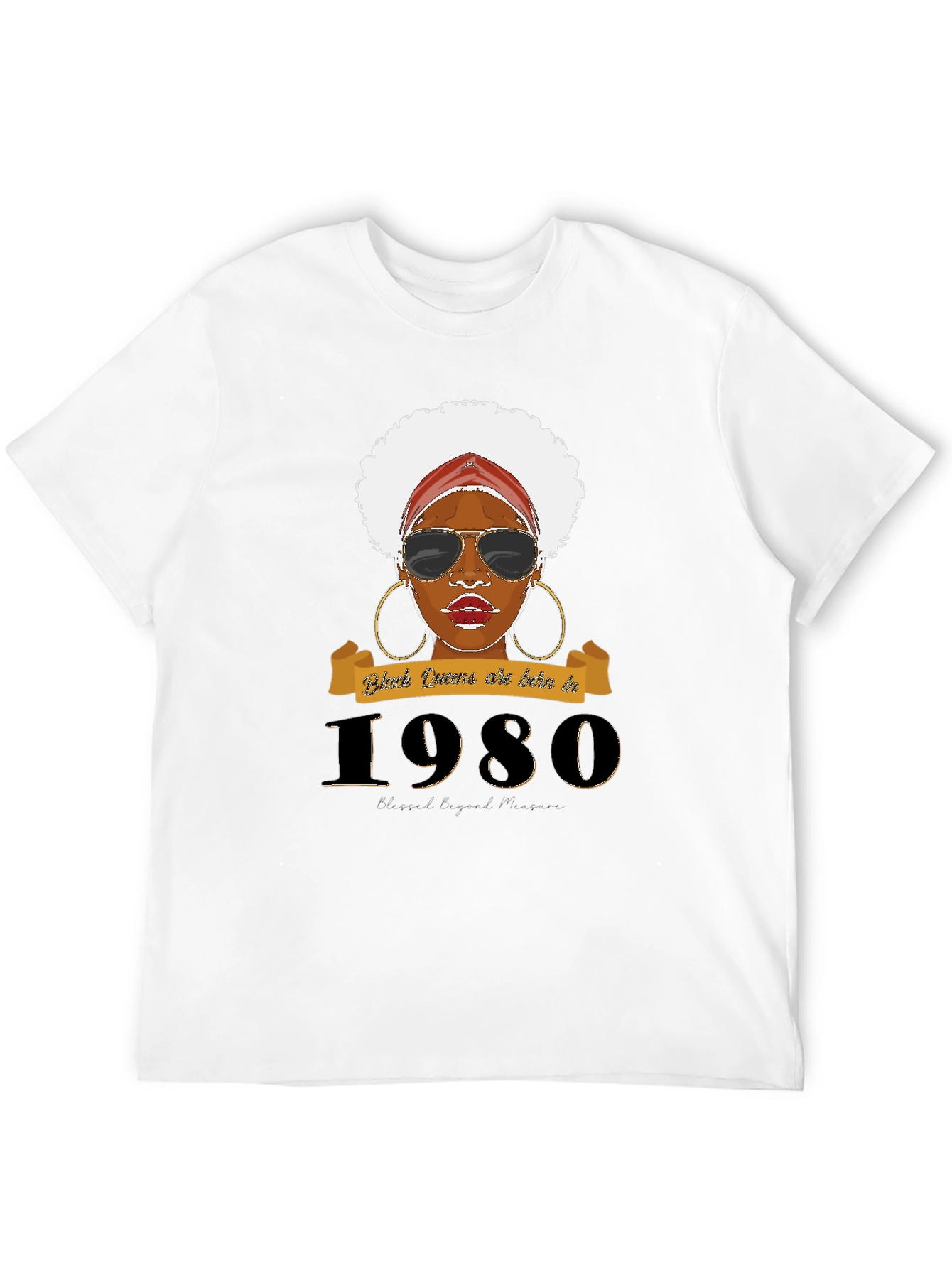 Black Queen Born in 1980 T-Shirt