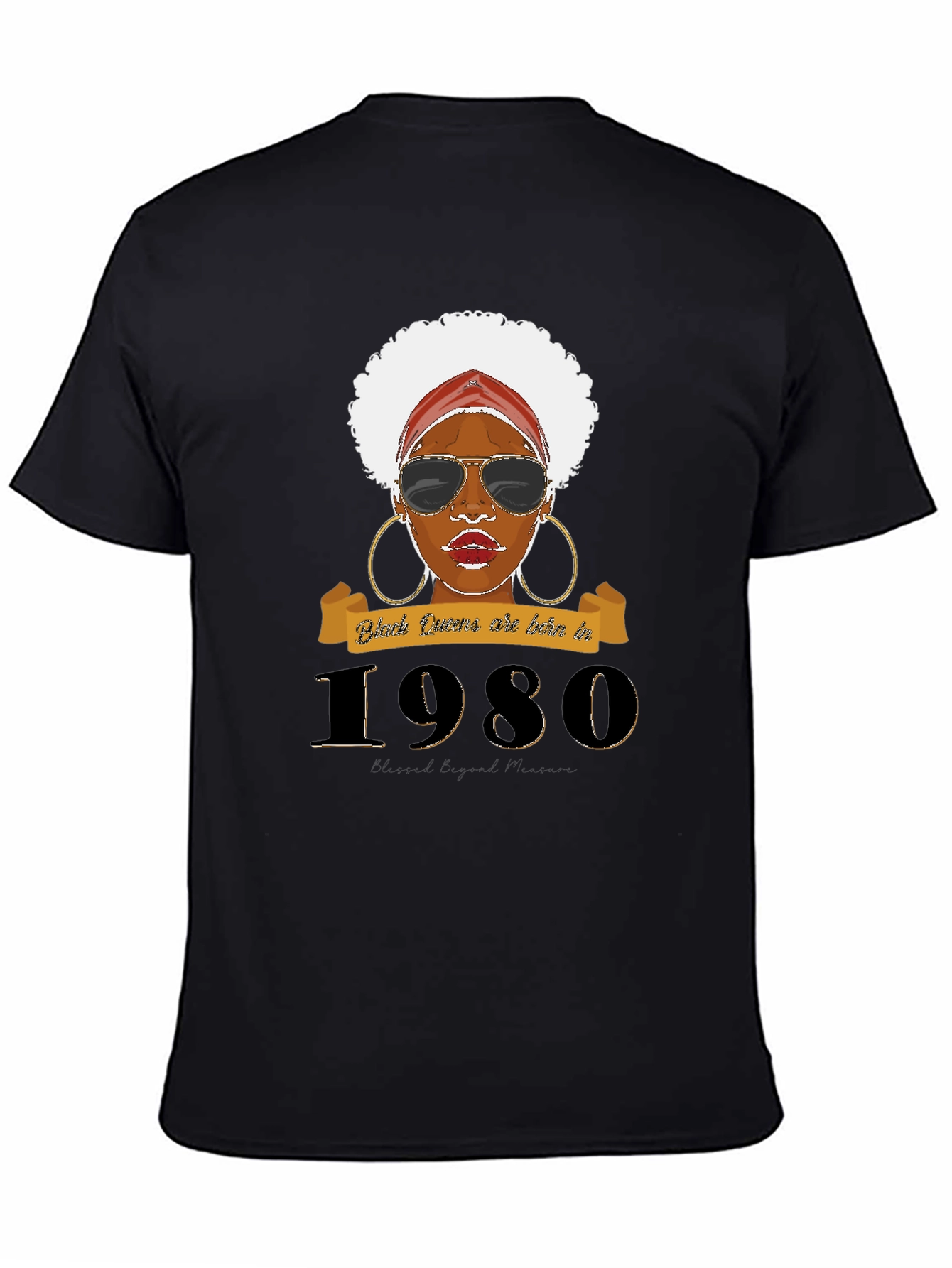 Black Queen Born in 1980 T-Shirt