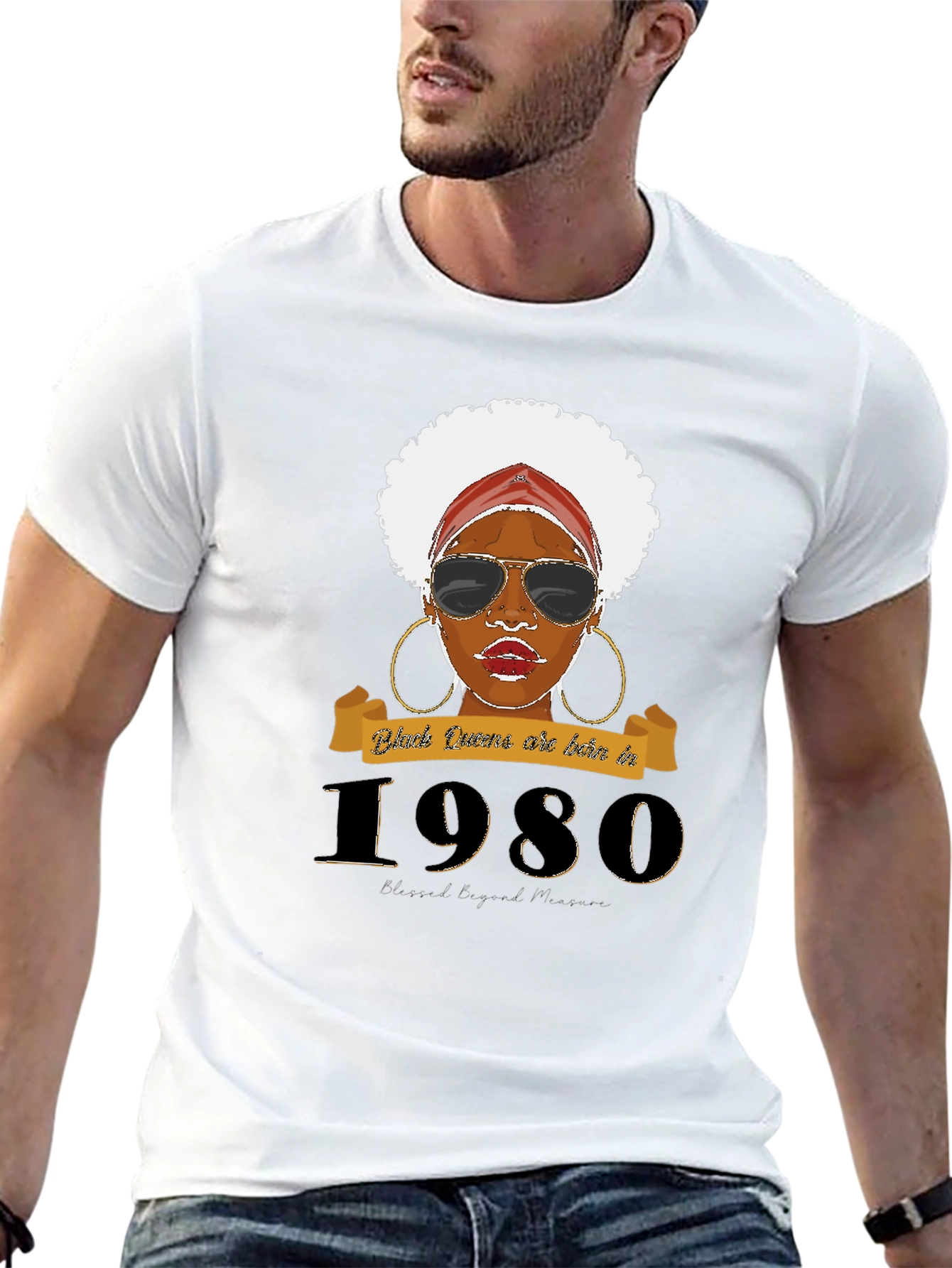 Black Queen Born in 1980 T-Shirt