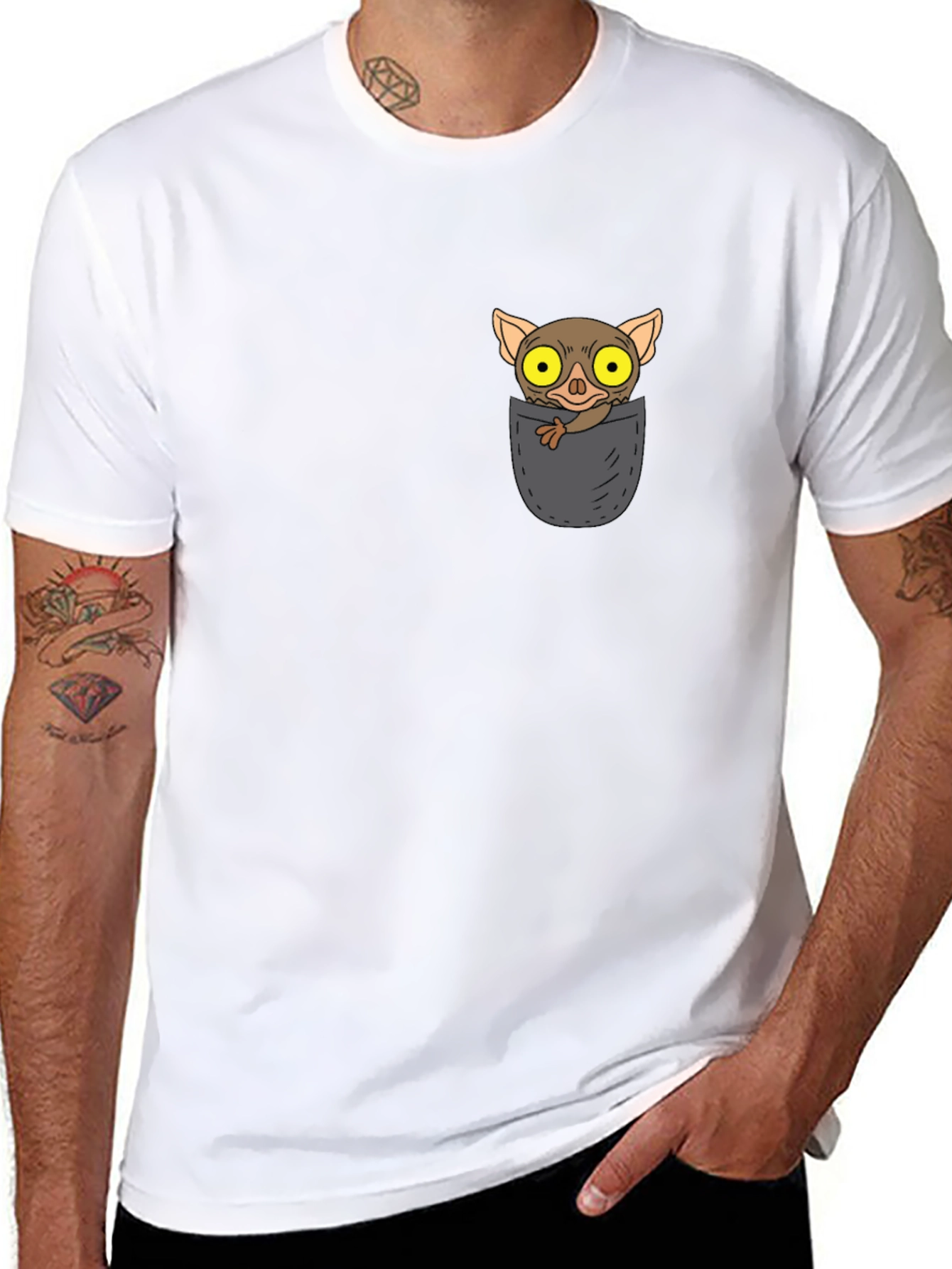 Tarsier Pocket T-Shirt - Cute Animal Design