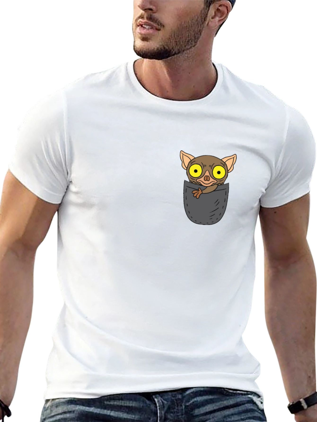 Tarsier Pocket T-Shirt - Cute Animal Design
