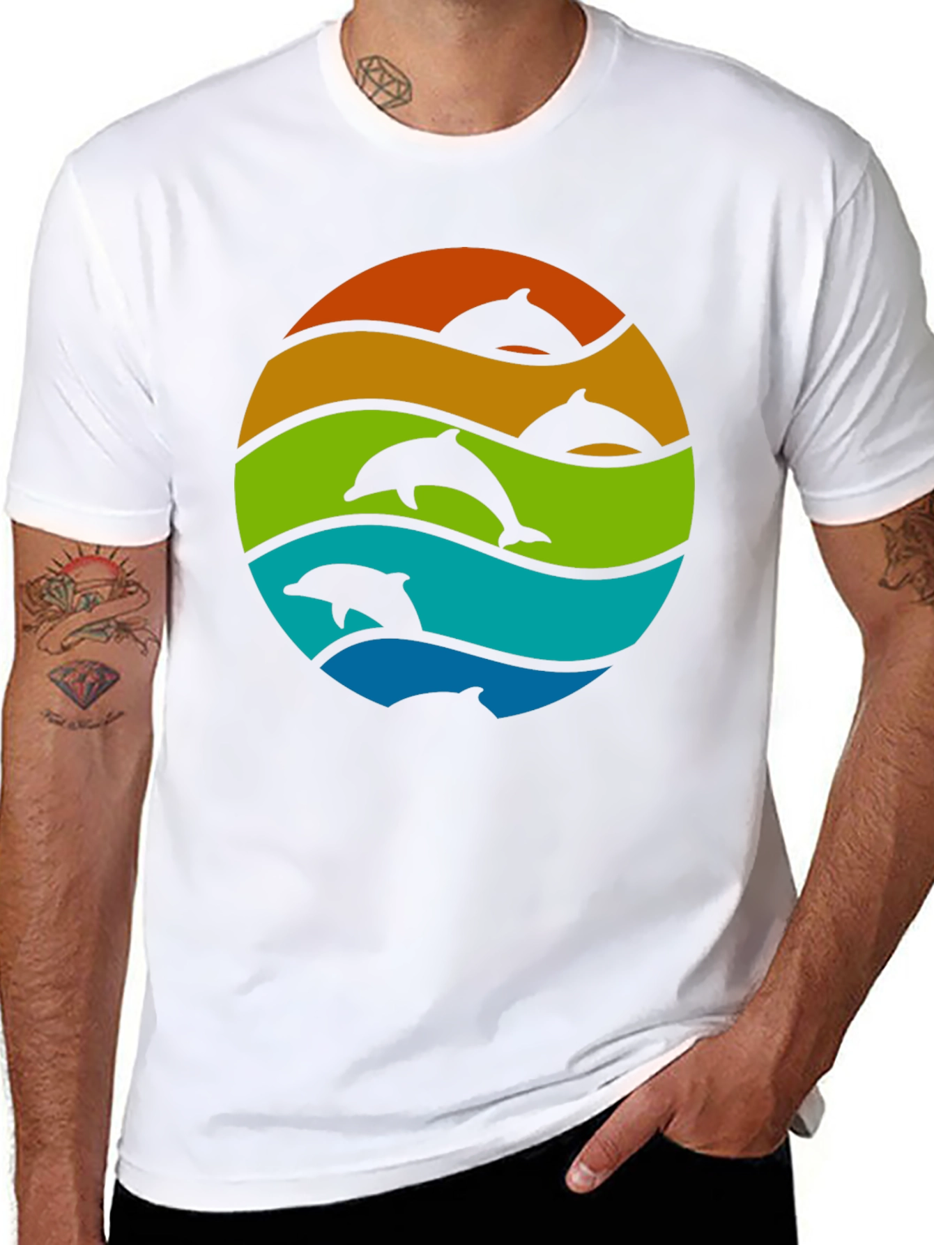 Dolphin Sunset T-Shirt - Stylish Graphic Tee