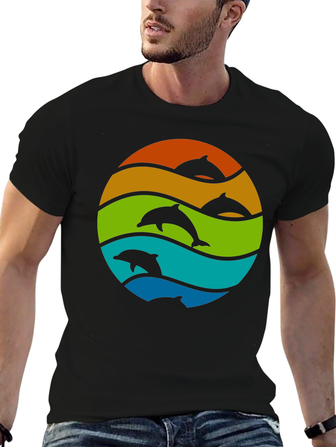 Dolphin Sunset T-Shirt - Stylish Graphic Tee