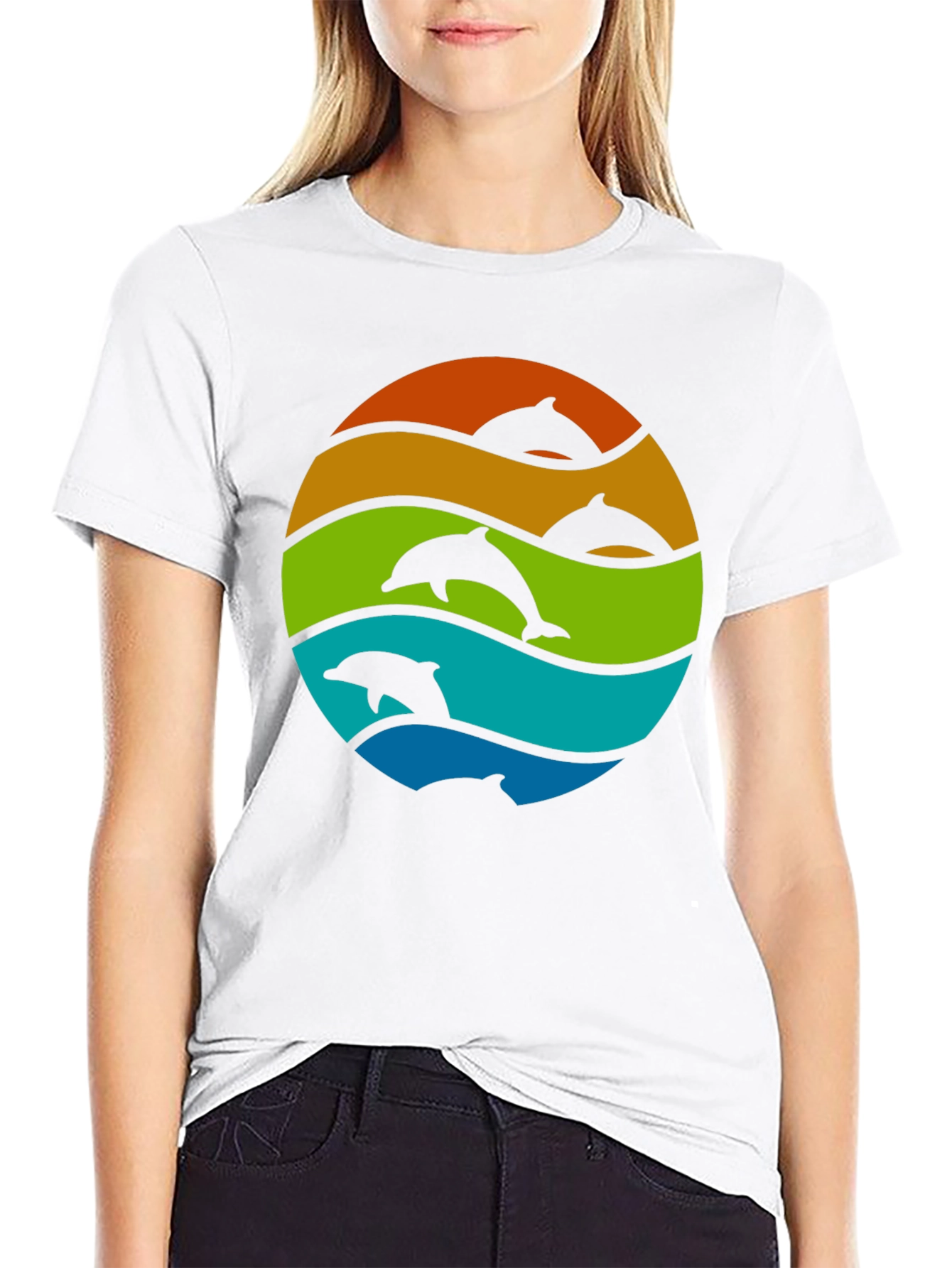 Dolphin Sunset T-Shirt - Stylish Graphic Tee