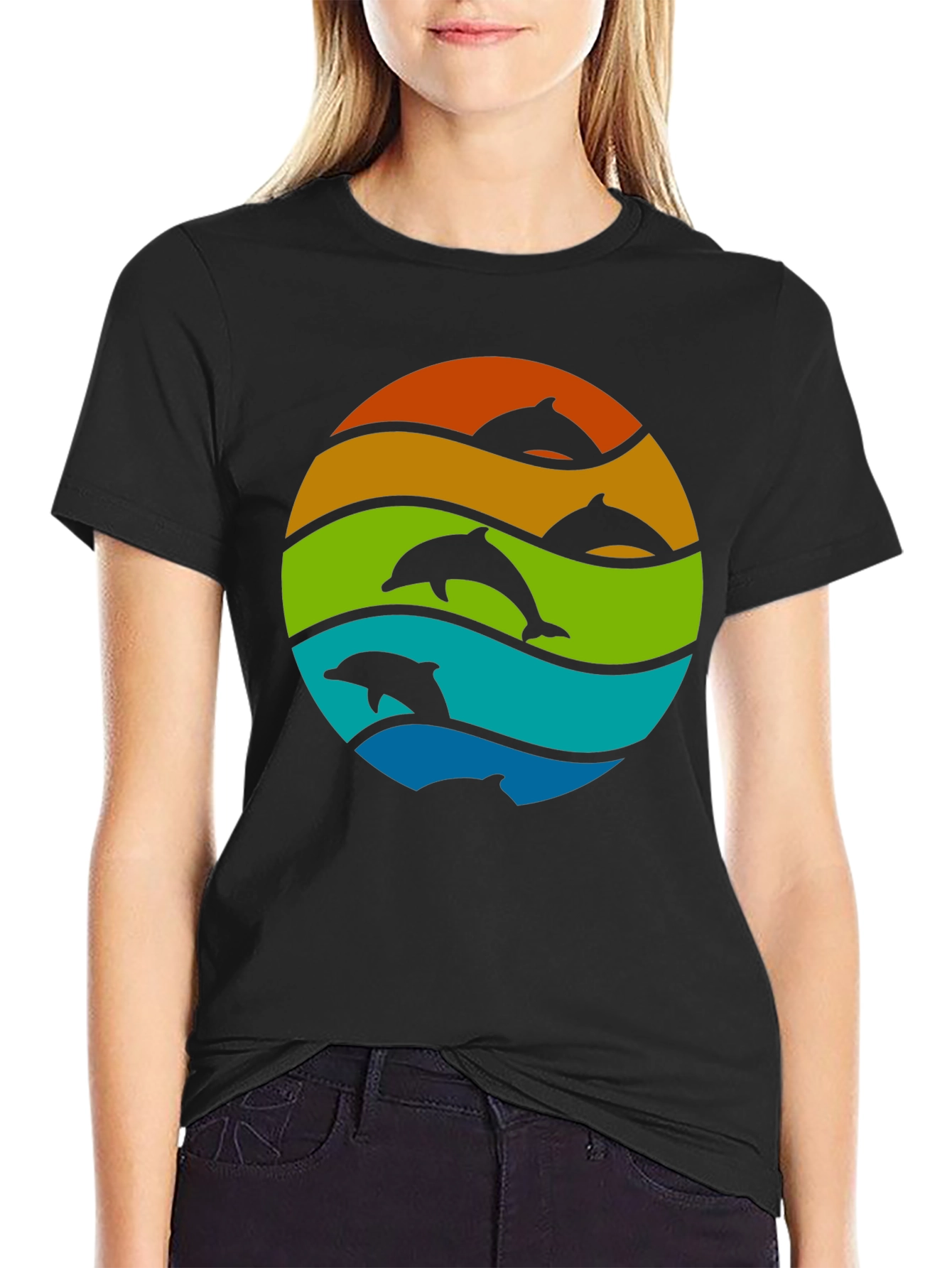 Dolphin Sunset T-Shirt - Stylish Graphic Tee