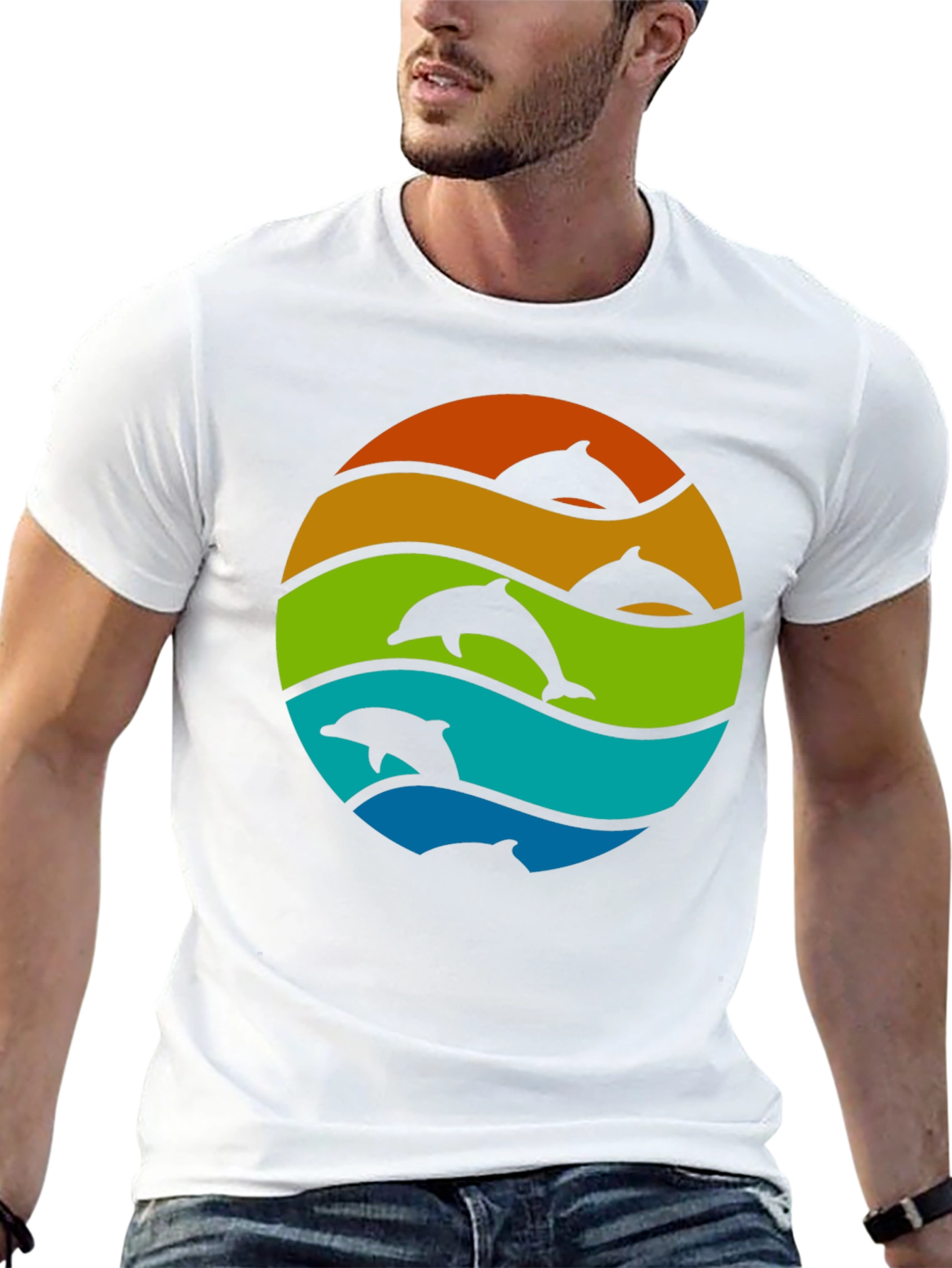 Dolphin Sunset T-Shirt - Stylish Graphic Tee