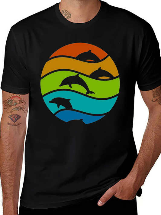 Dolphin Sunset T-Shirt - Stylish Graphic Tee