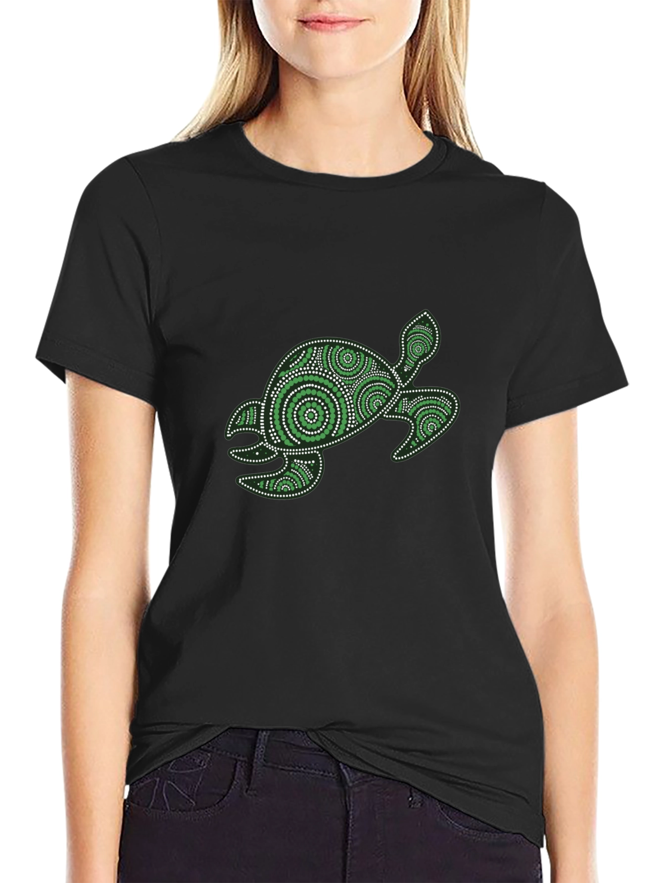 Turtle Graphic T-Shirt - Black Cotton Tee