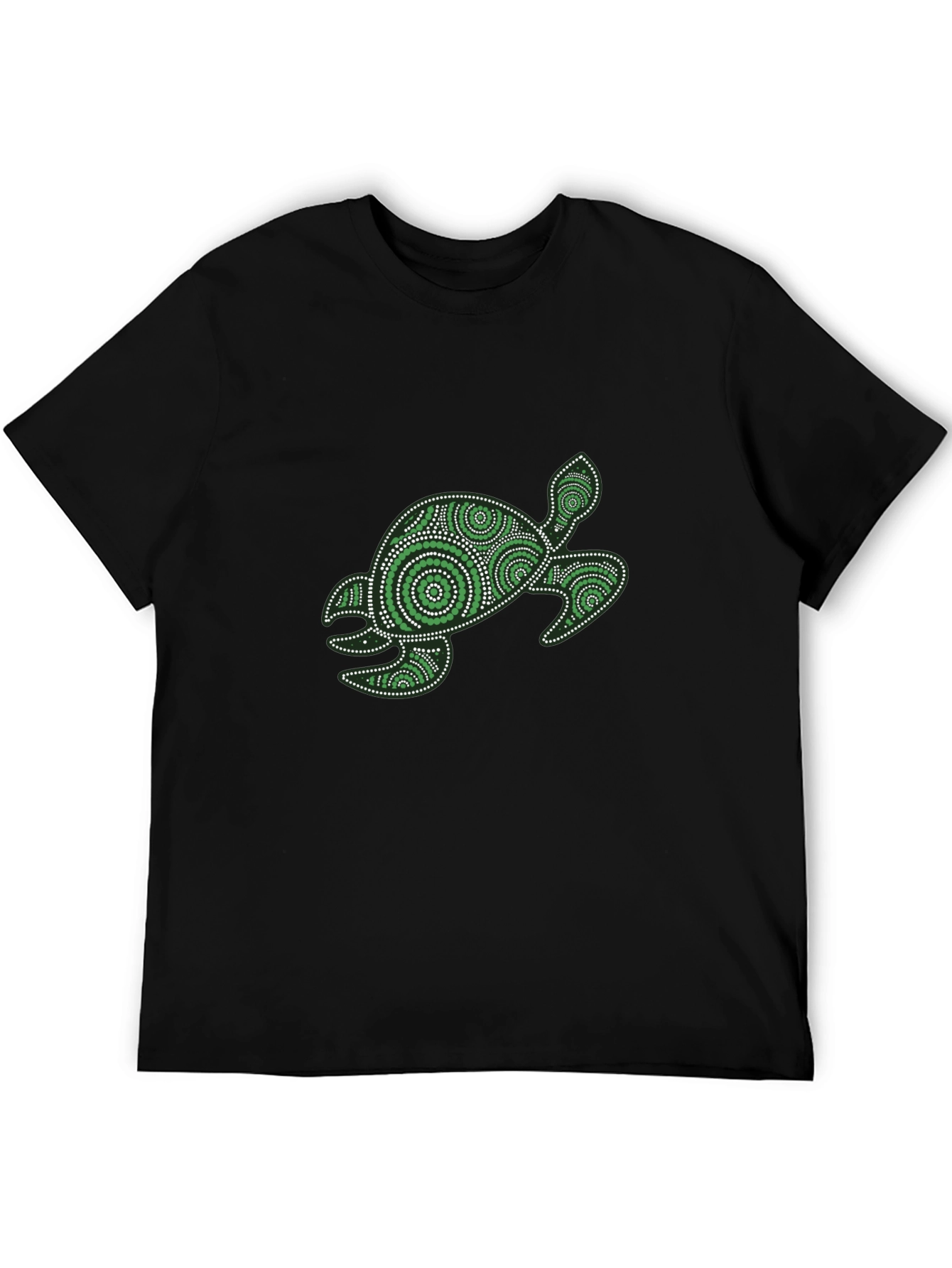 Turtle Graphic T-Shirt - Black Cotton Tee
