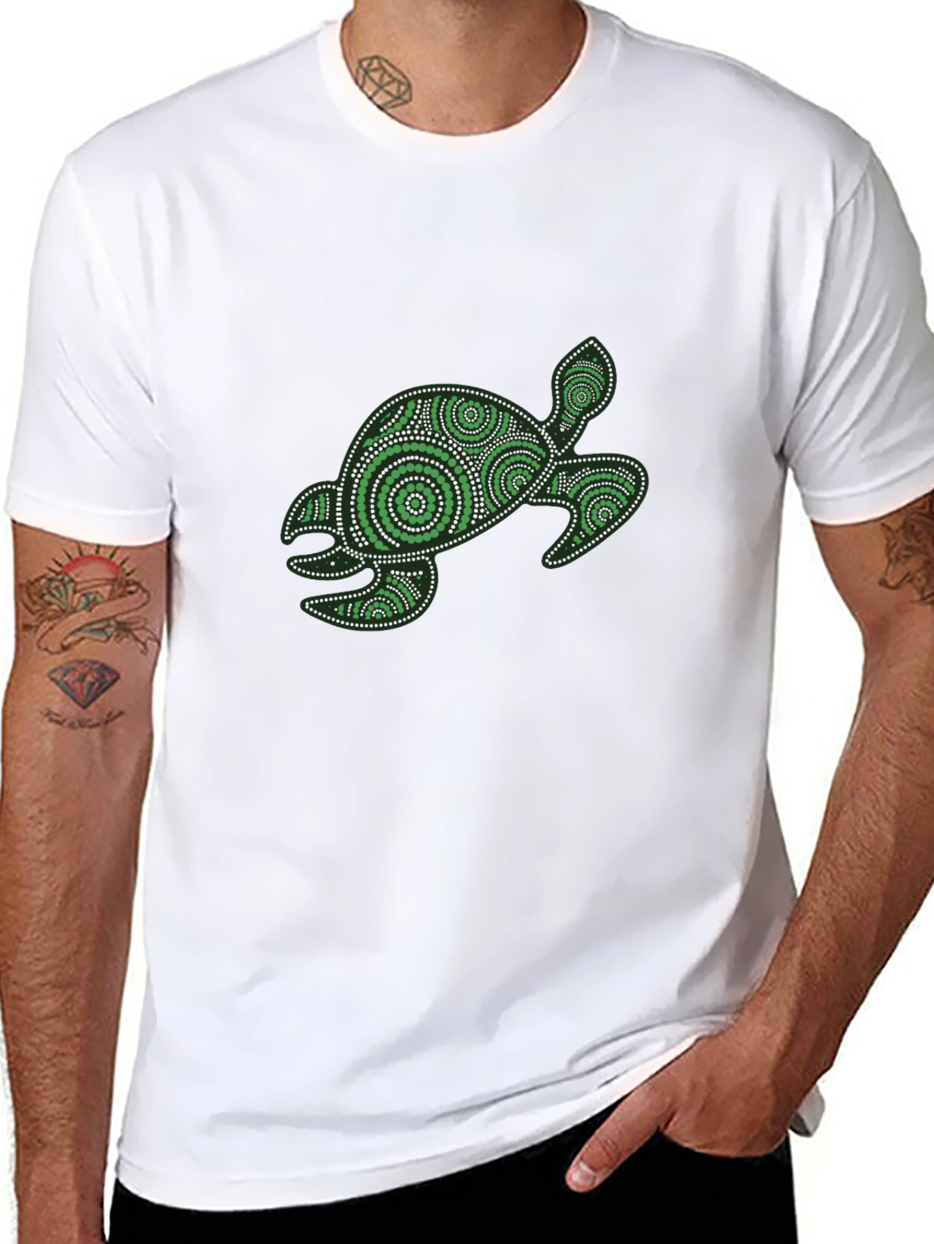 Turtle Graphic T-Shirt - Black Cotton Tee
