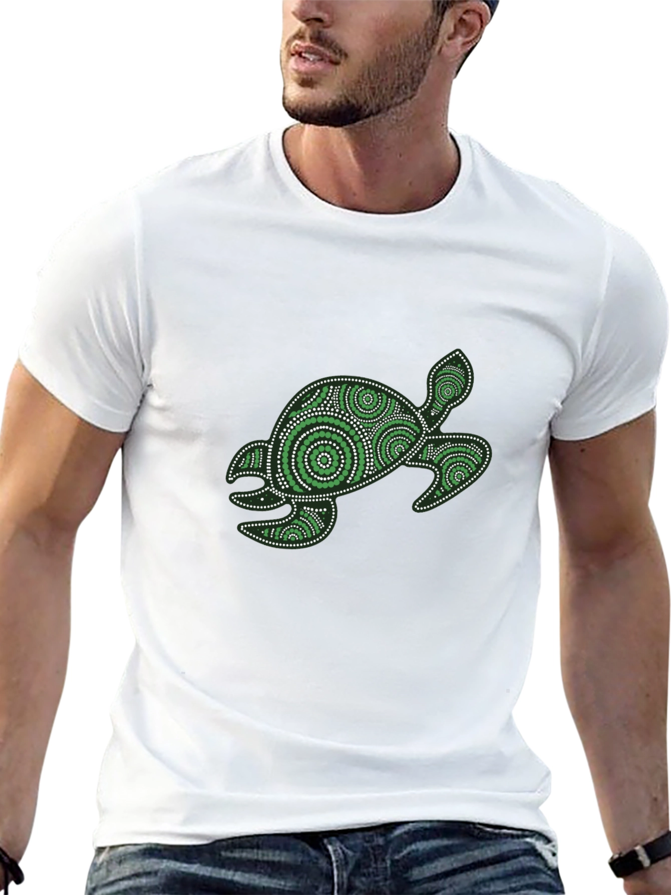 Turtle Graphic T-Shirt - Black Cotton Tee