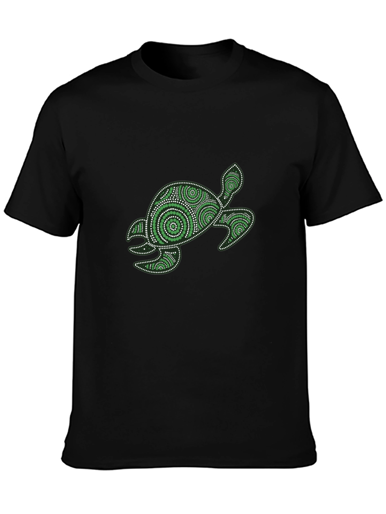 Turtle Graphic T-Shirt - Black Cotton Tee