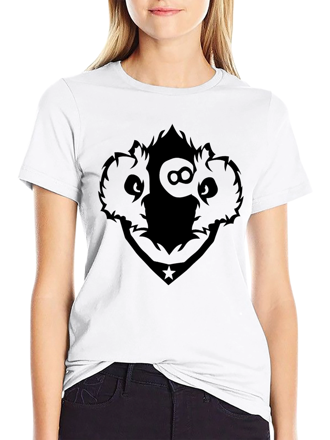 Black Graphic Tee - Abstract Yin Yang Design