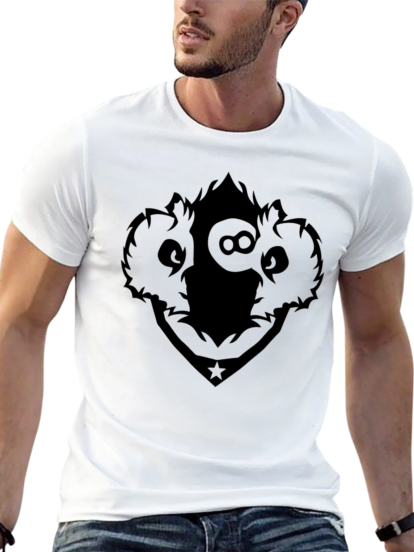 Black Graphic Tee - Abstract Yin Yang Design