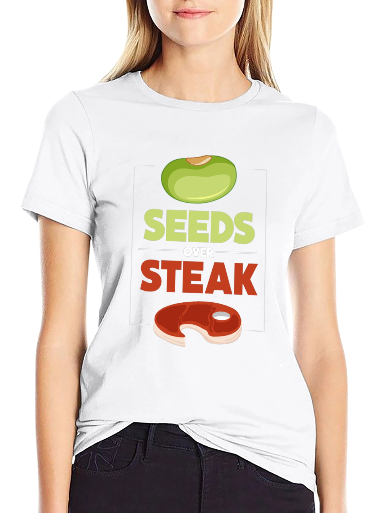 Seeds Over Steak Vegan Graphic T-Shirt