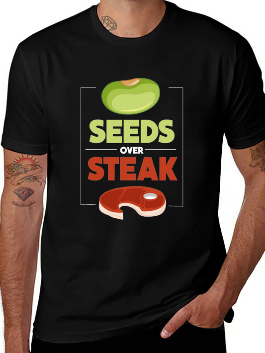 Seeds Over Steak Vegan Graphic T-Shirt