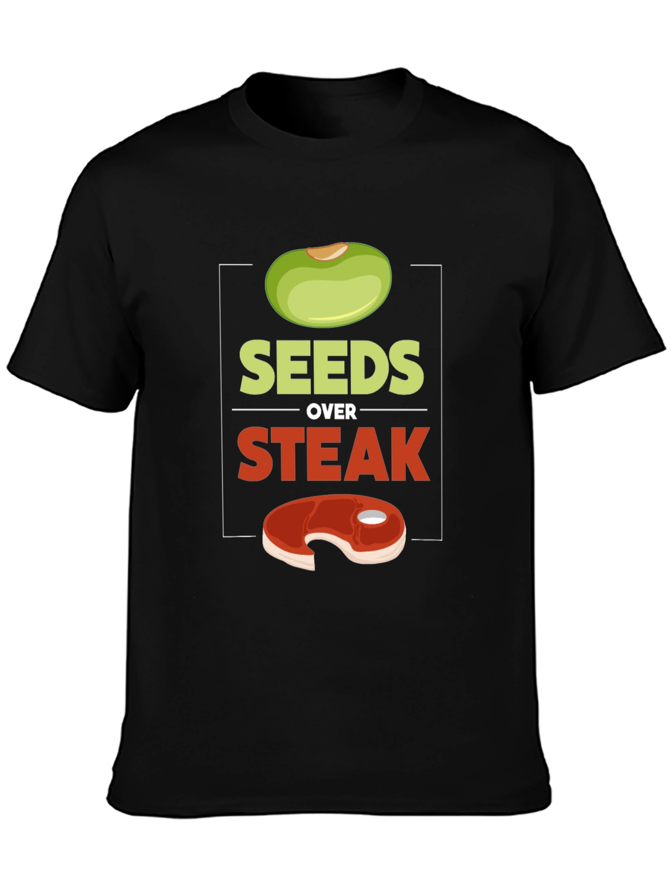 Seeds Over Steak Vegan Graphic T-Shirt