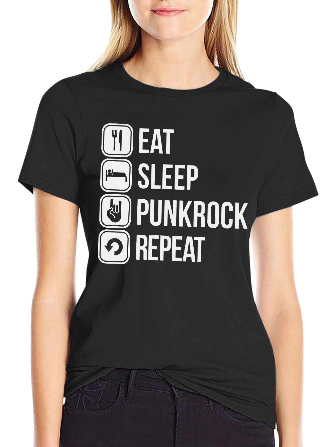 Eat Sleep Punkrock Repeat Graphic T-Shirt