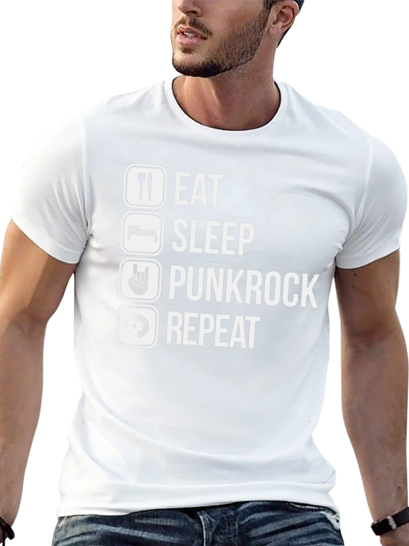 Eat Sleep Punkrock Repeat Graphic T-Shirt