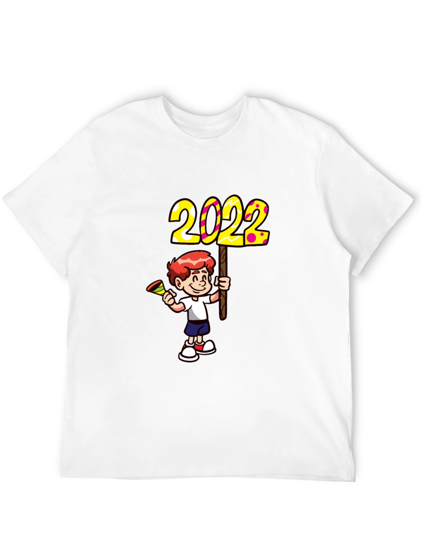 2022 Boy Cartoon Graphic Tee - Black