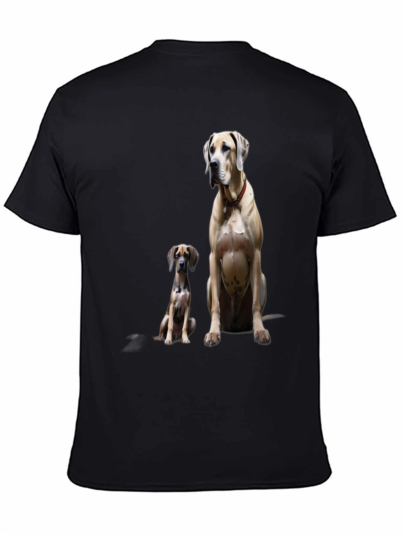 Dog Lovers Tee: Two Great Danes on Black T-Shirt