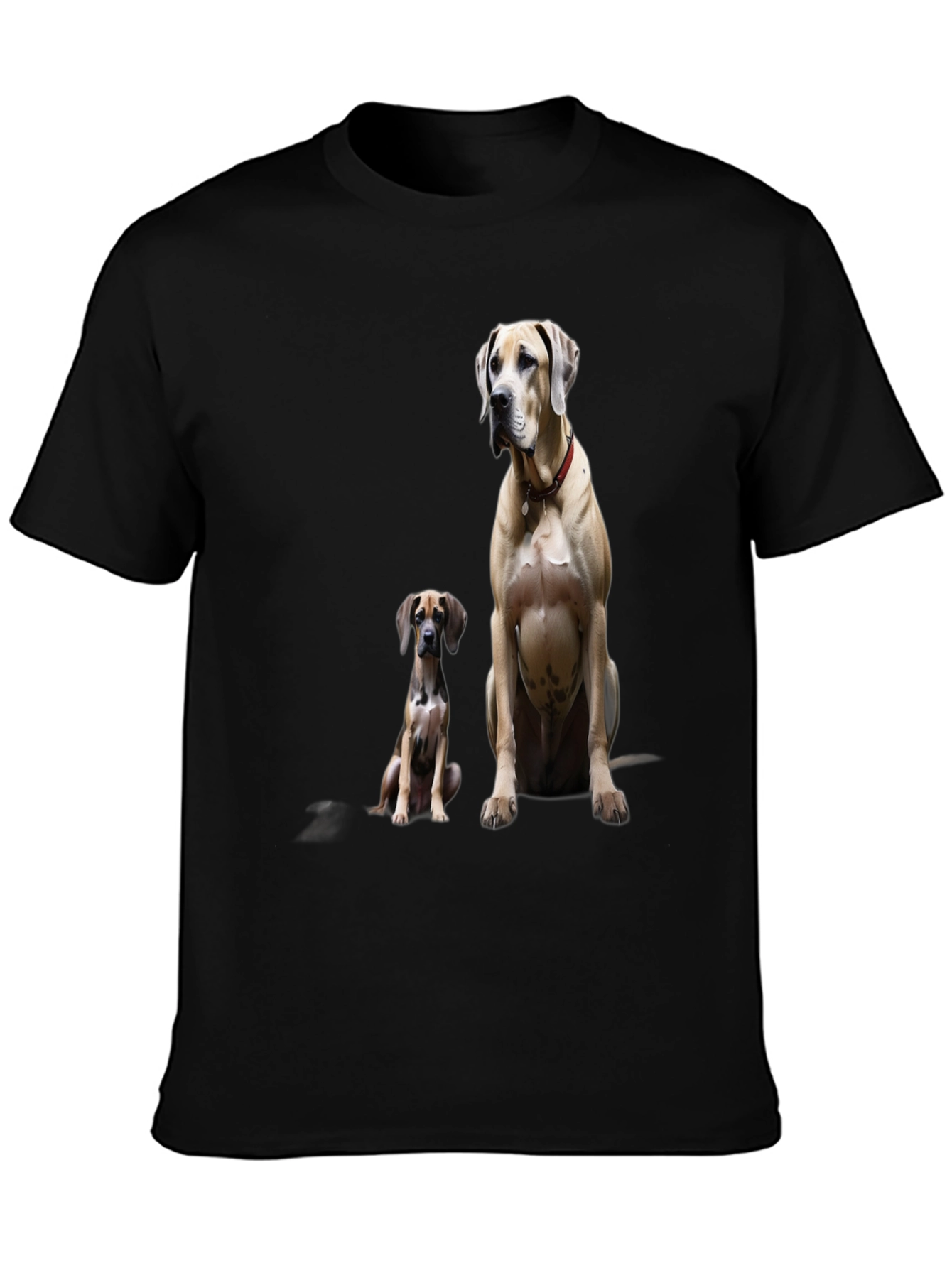Dog Lovers Tee: Two Great Danes on Black T-Shirt