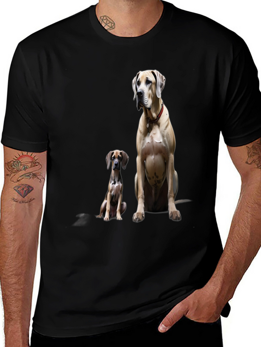Dog Lovers Tee: Two Great Danes on Black T-Shirt