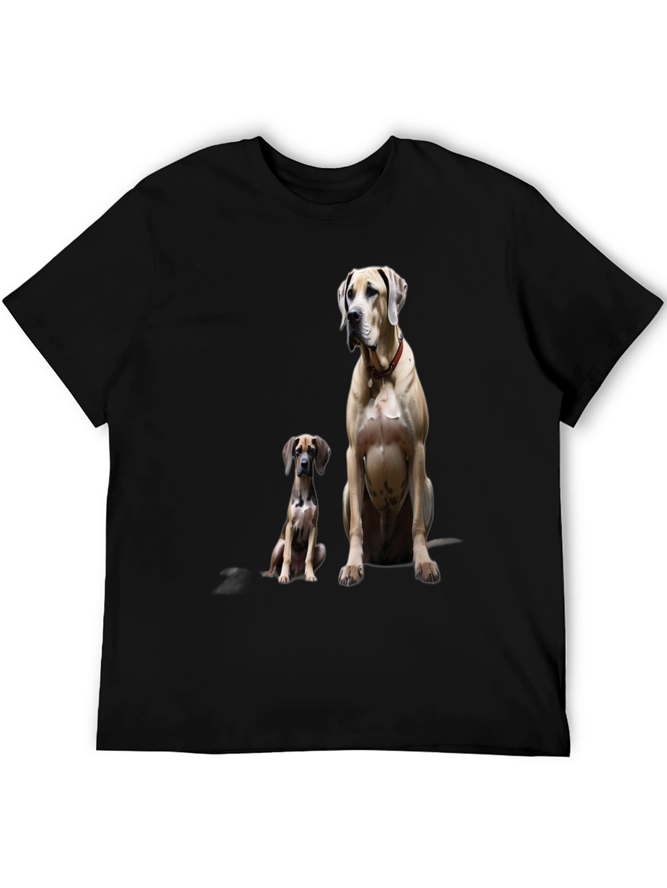 Dog Lovers Tee: Two Great Danes on Black T-Shirt