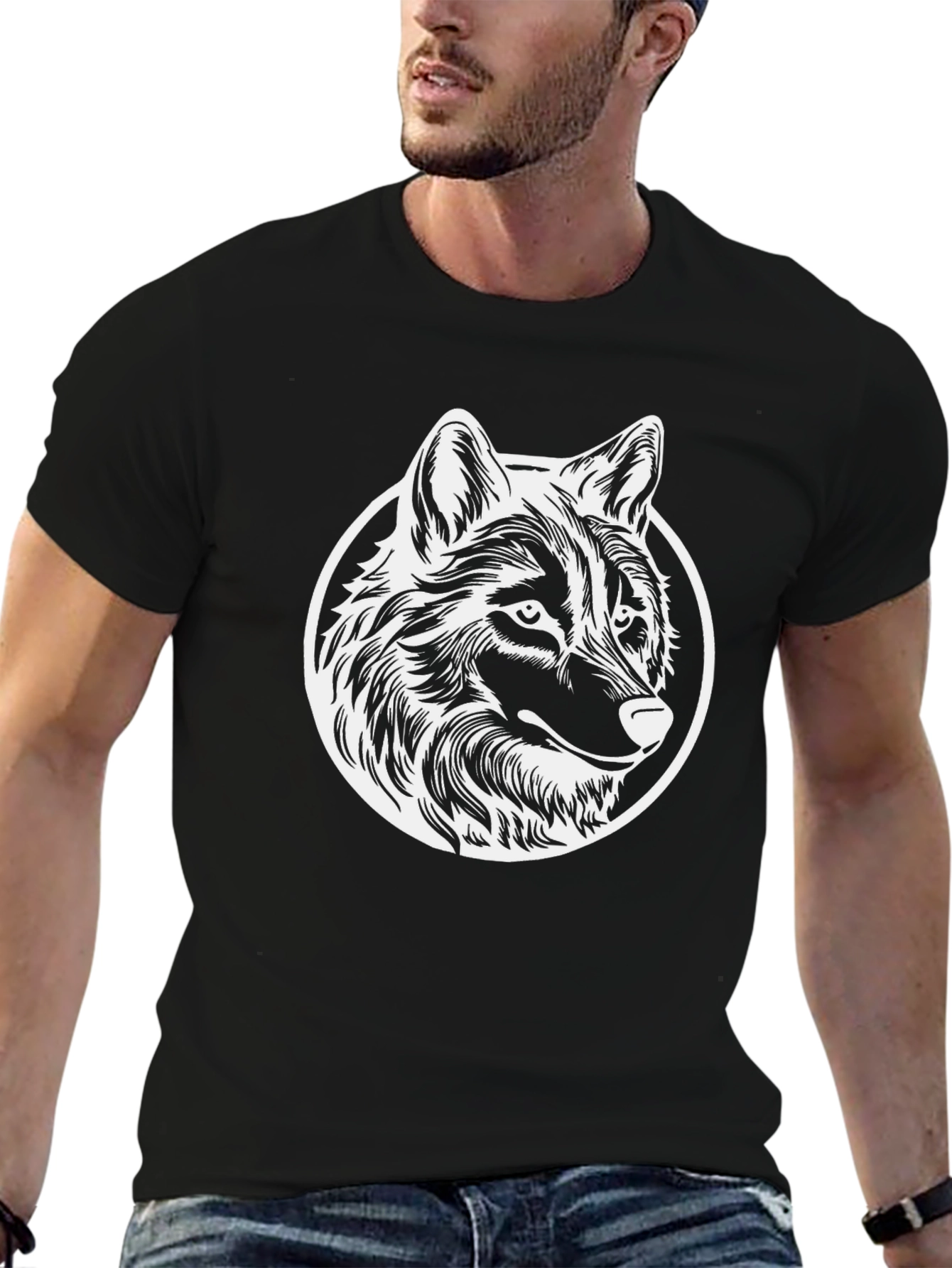 Wolf Graphic Black T-Shirt - Classic Animal Tee