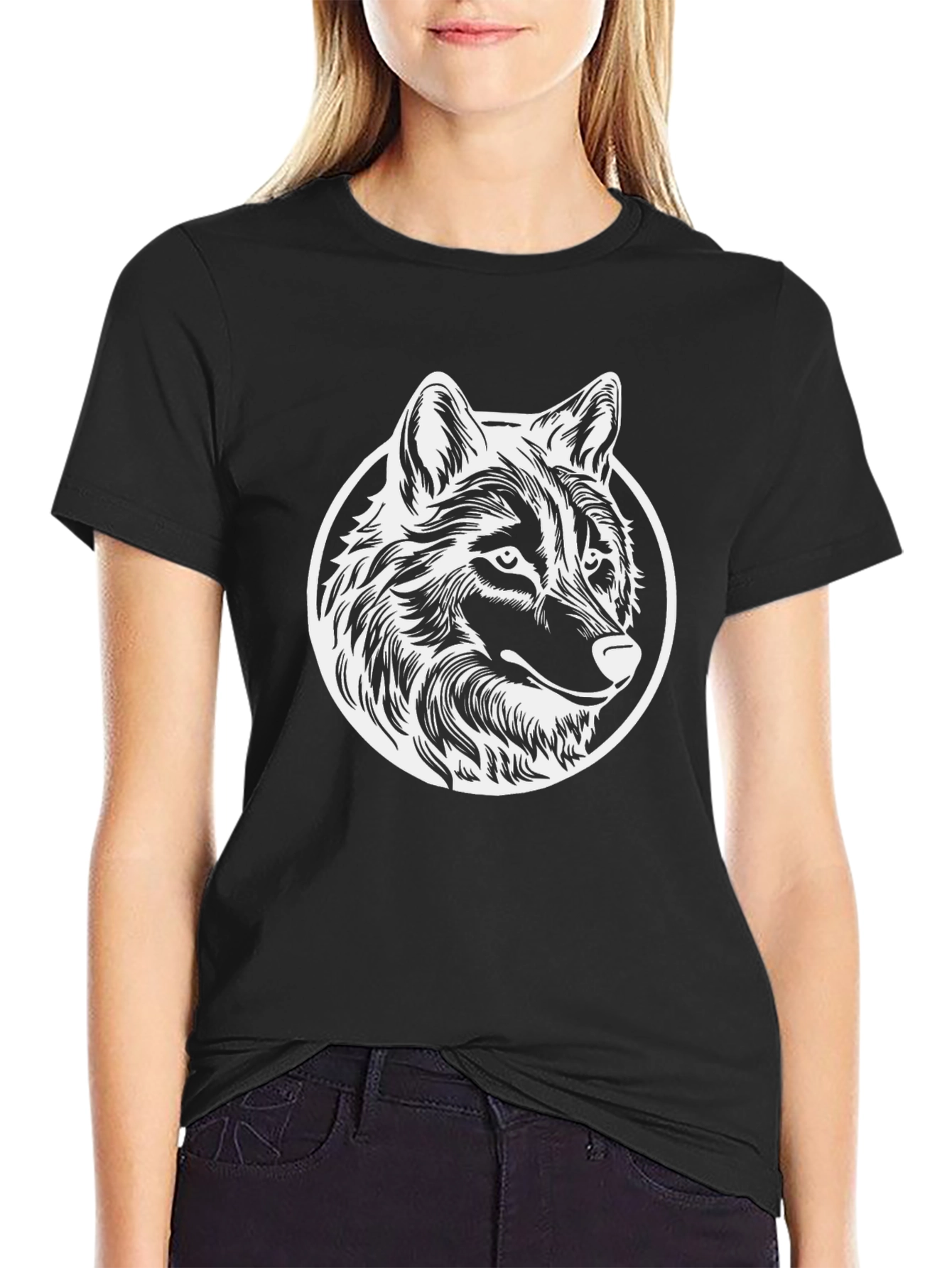 Wolf Graphic Black T-Shirt - Classic Animal Tee