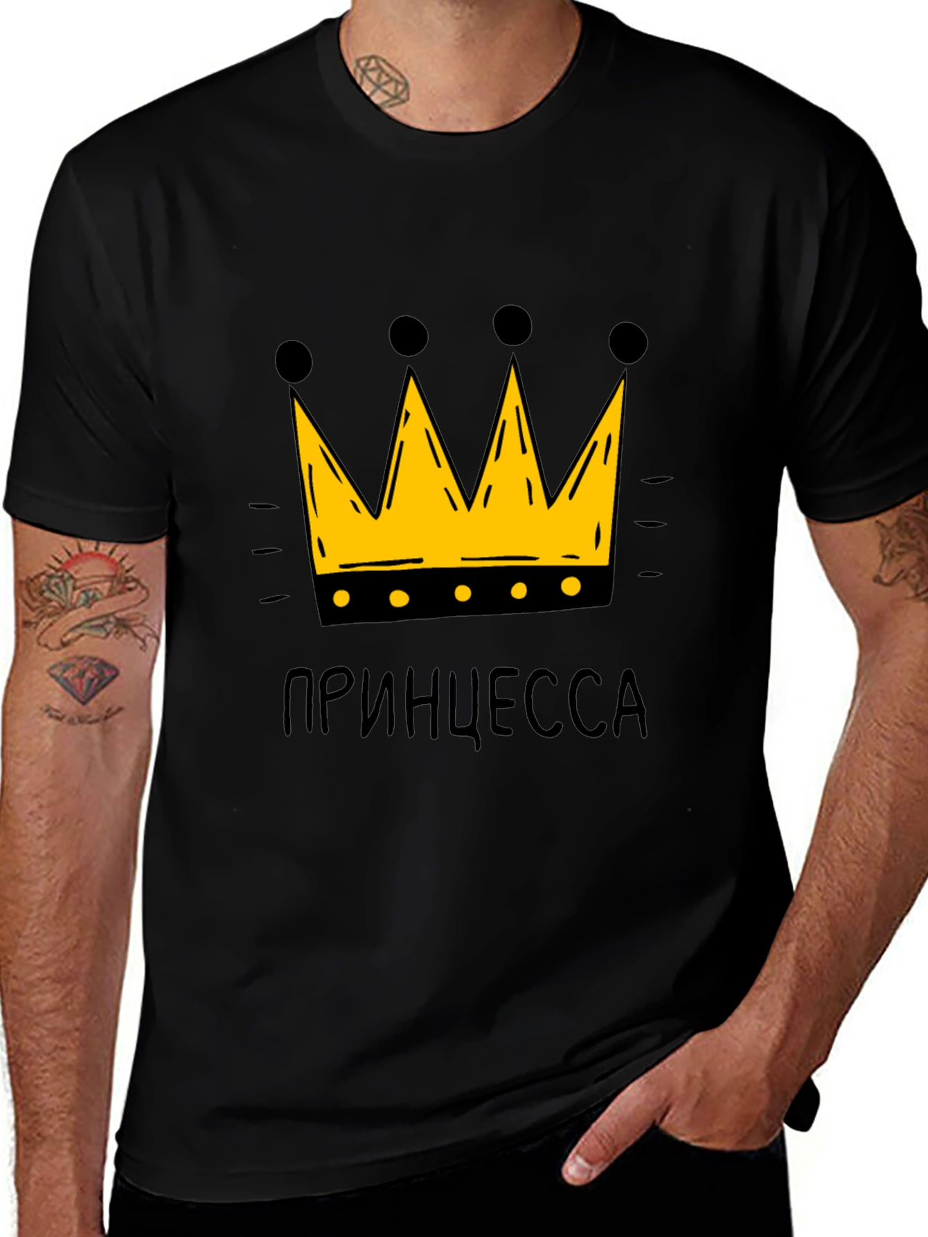 Princess Crown Black T-Shirt