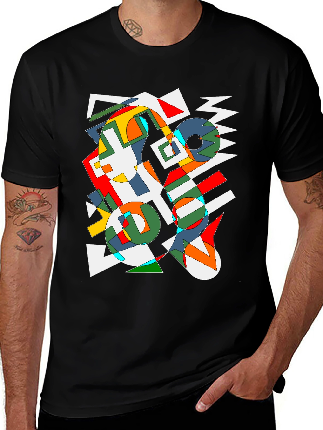 Abstract Geometric Art T-Shirt - Modern Graphic Tee