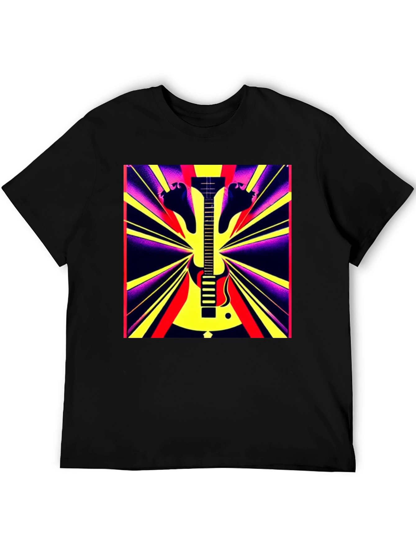 Electric Guitar Graphic Tee - Retro Rock Style