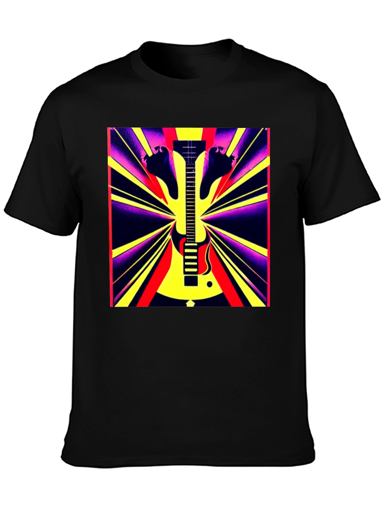 Electric Guitar Graphic Tee - Retro Rock Style
