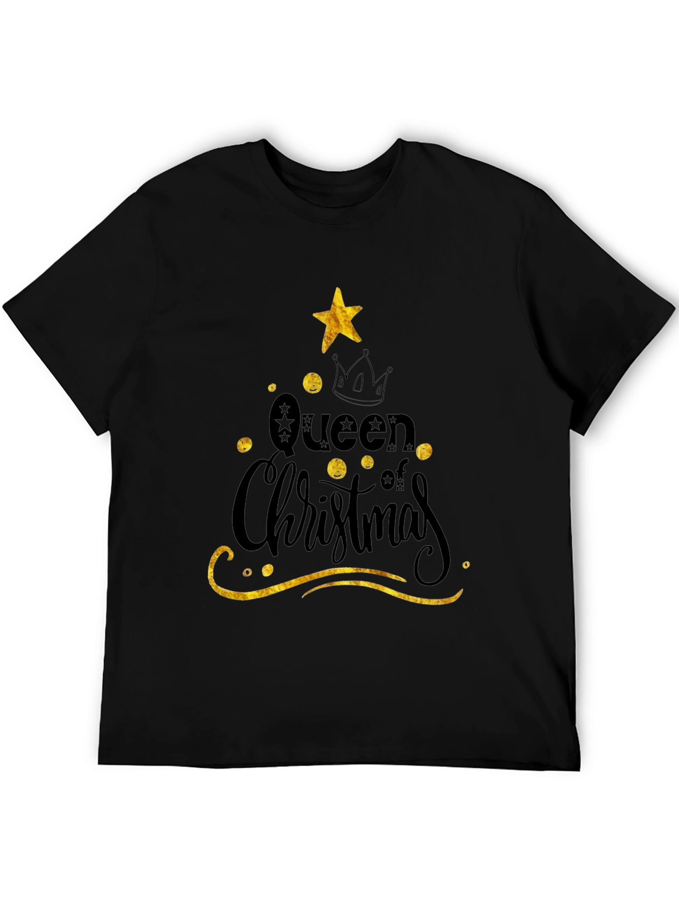 Queen of Christmas Black T-Shirt