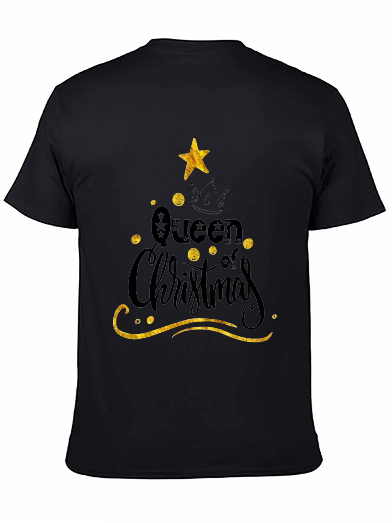 Queen of Christmas Black T-Shirt