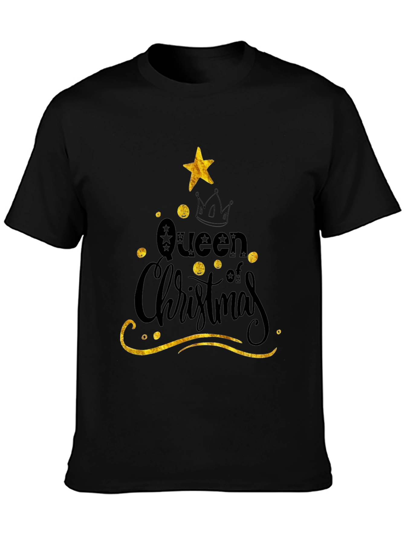 Queen of Christmas Black T-Shirt