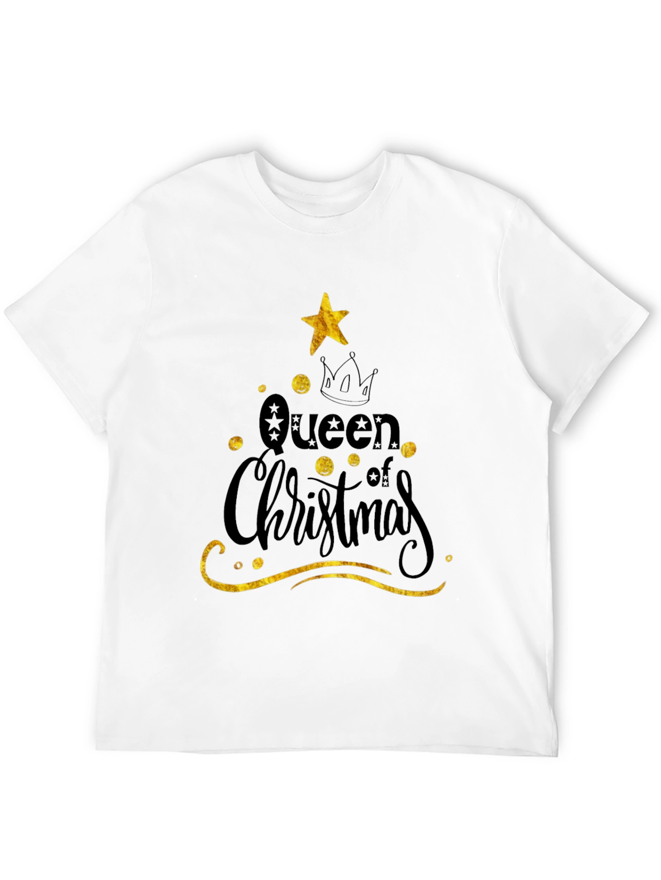 Queen of Christmas Black T-Shirt