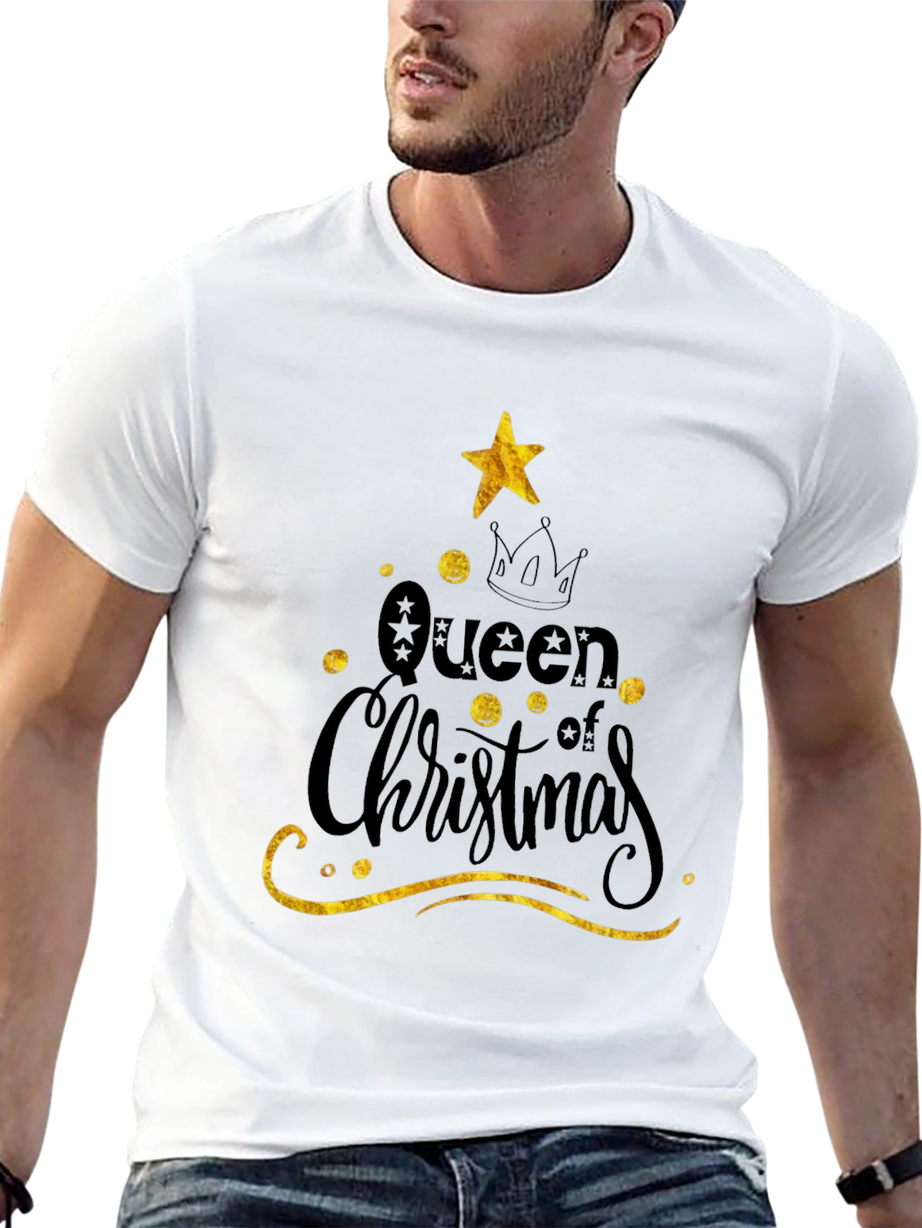 Queen of Christmas Black T-Shirt