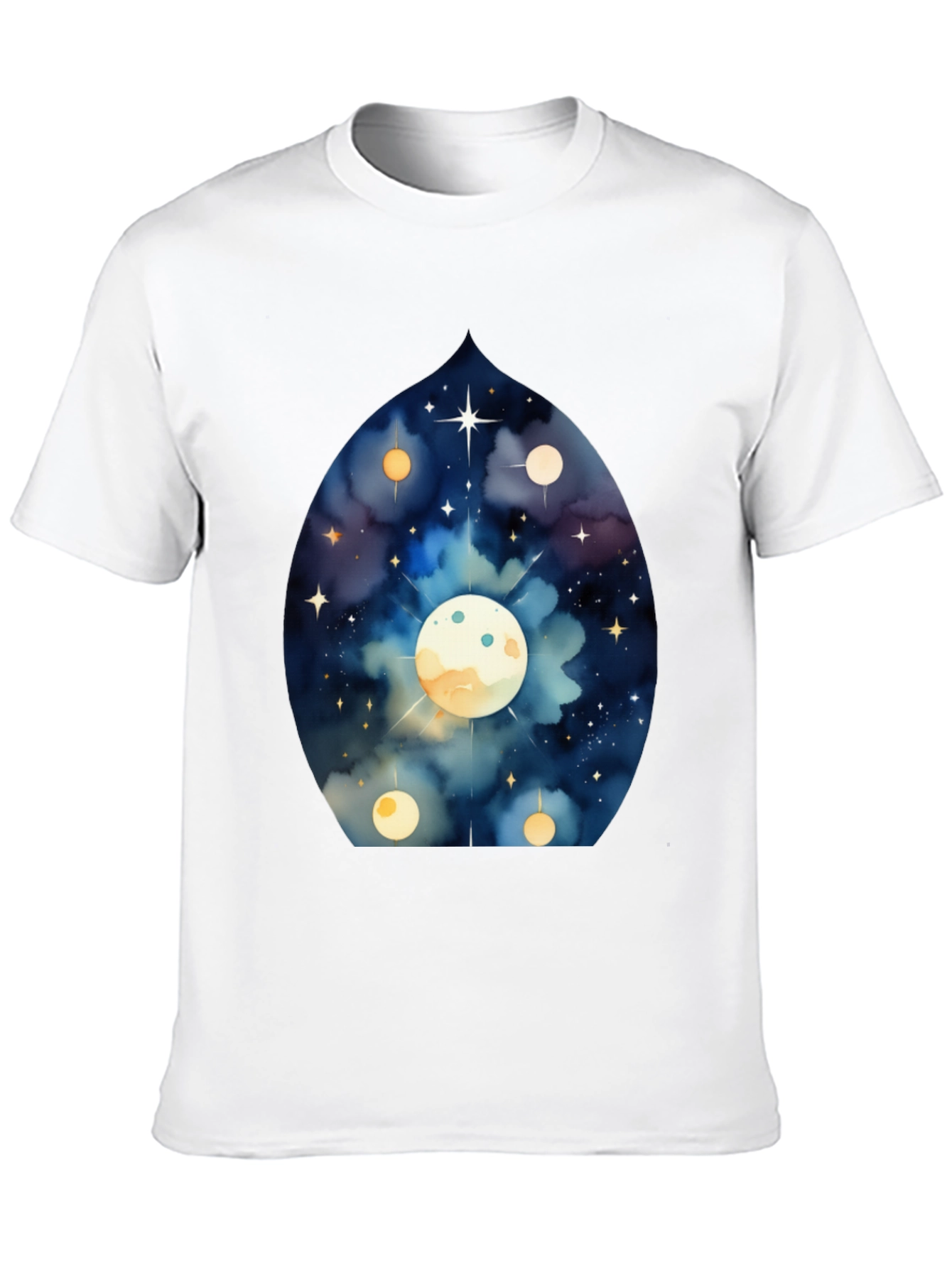 Celestial Moon Graphic Tee - Black Cotton T-Shirt