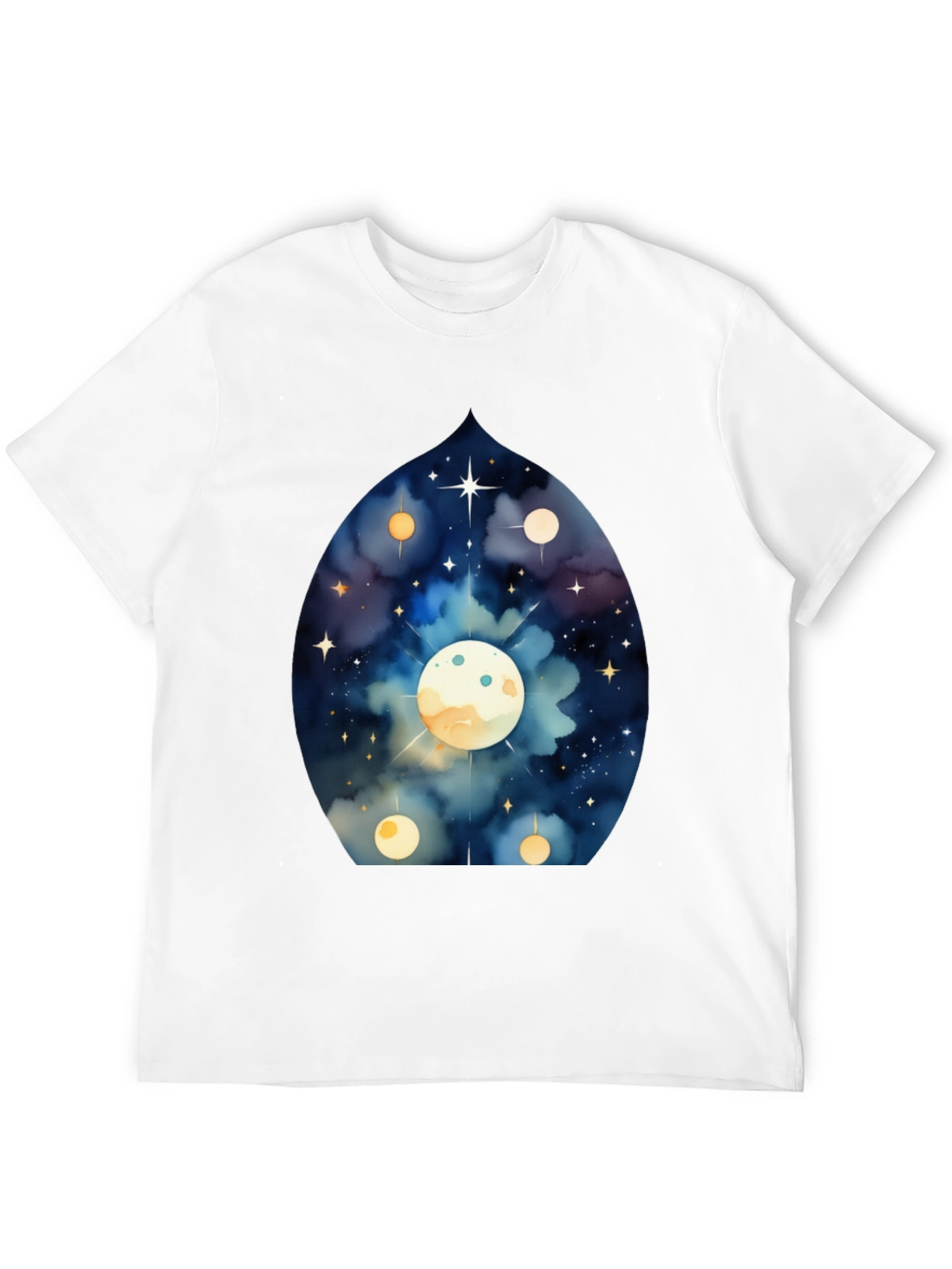Celestial Moon Graphic Tee - Black Cotton T-Shirt