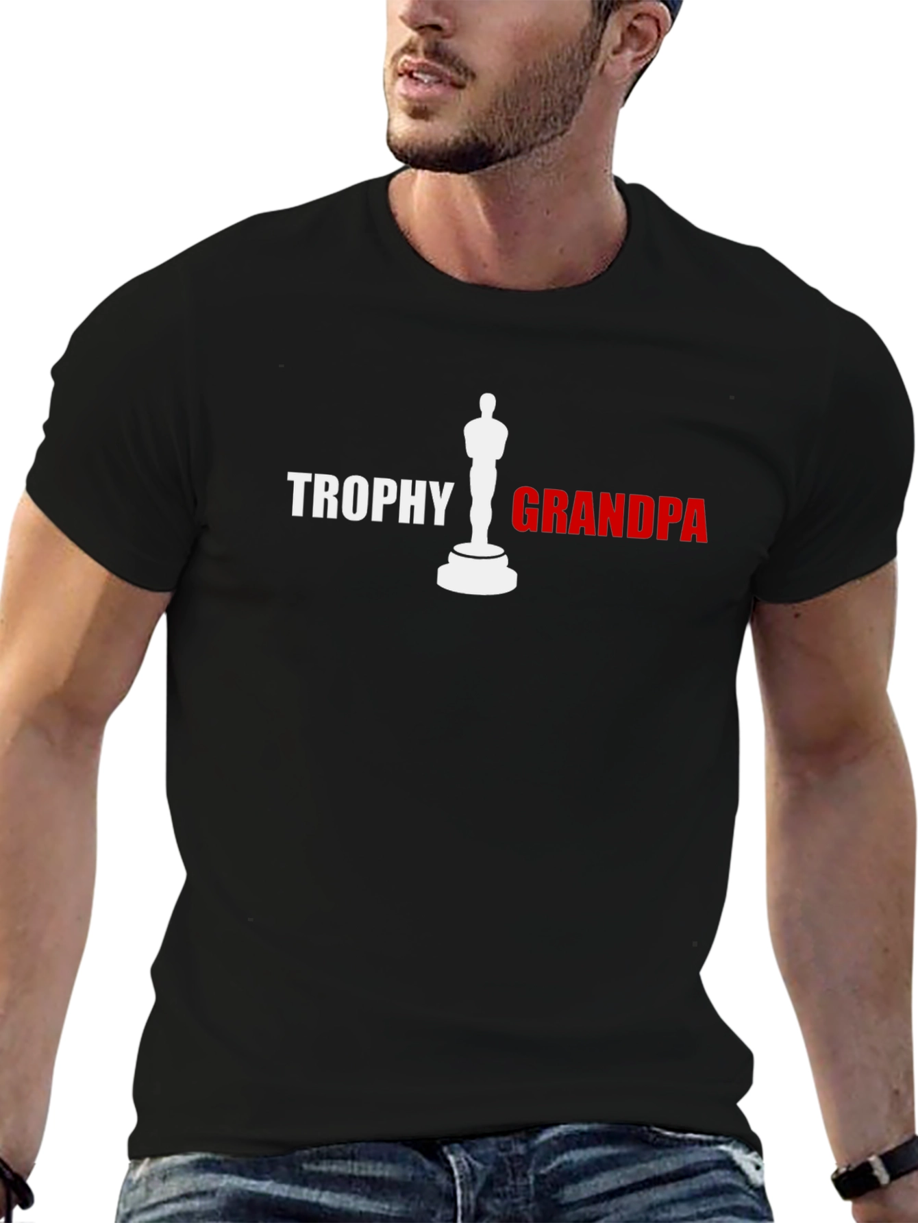 Trophy Grandpa Graphic Tee - Black Novelty T-Shirt